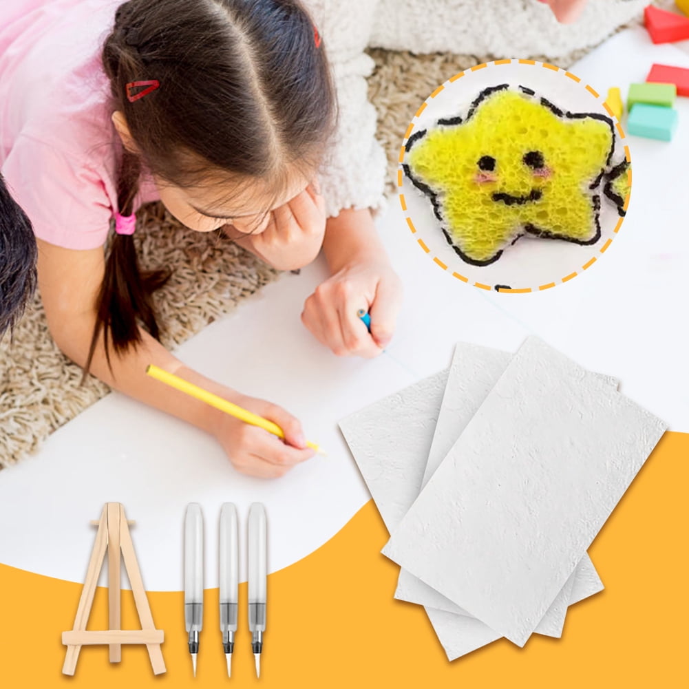 Hersfrd Magic Puffy Paint Kit with 12 Marker&chian Pen 3D Magic Canvas Sponge(rectangle)