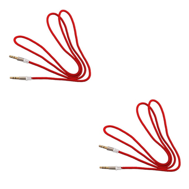 Seitruly Cable de Audio para Interior de coche a de 3,5mm, Cable auxiliar para altavoz de auriculares de automóvil, pieza de repuesto para Rojo 2Conjunto
