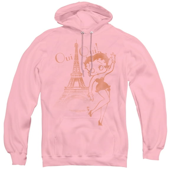 Betty Boop Oui Oui Adult Pullover Hoodie Sweatshirt Pink