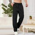 thumbnail image 5 of Dagegui Mens Casual Cargo Pant Loose Fit Outdoor Hiking Pants Drawstring Elastic Waist Joggers with Pockets Black L, 5 of 7