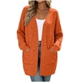 thumbnail image 5 of Fall Winter Cardigan for Women Long Sleeve Open Front Cardigan Casual Solid Color Coat with Pockets, 5 of 7