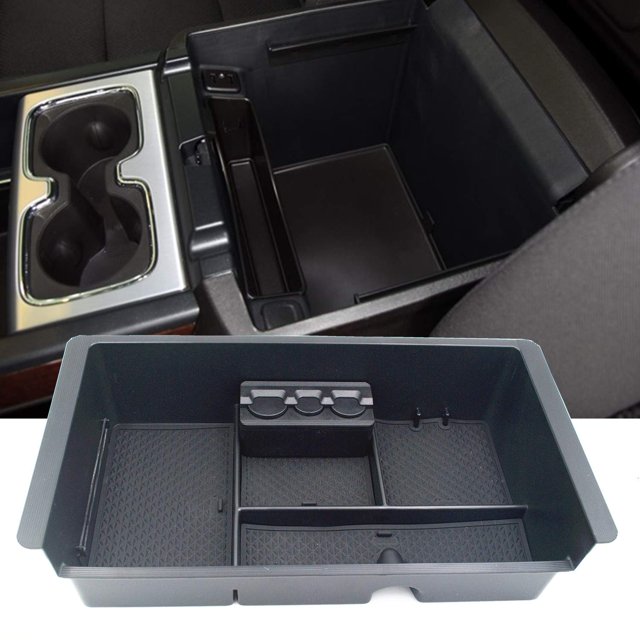 Center Console Organizer Insert ABS Black Materials Tray, Armrest Secondary Storage Box, Waterproof and Mildew Proof Material, Not Easy To Deform Under Pressure B