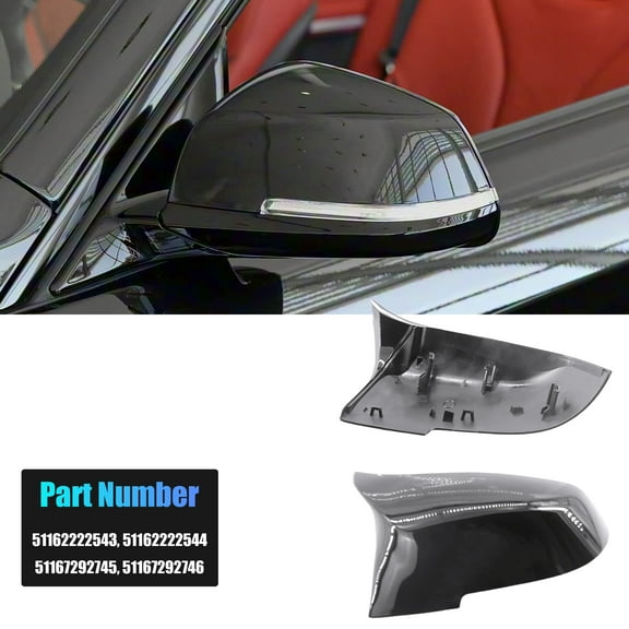 Woudy Gloss Black Wing Mirror Covers, Replacement Caps for BMW 3 Series & 4 Series F20 F21 F22 F30 F32 F36