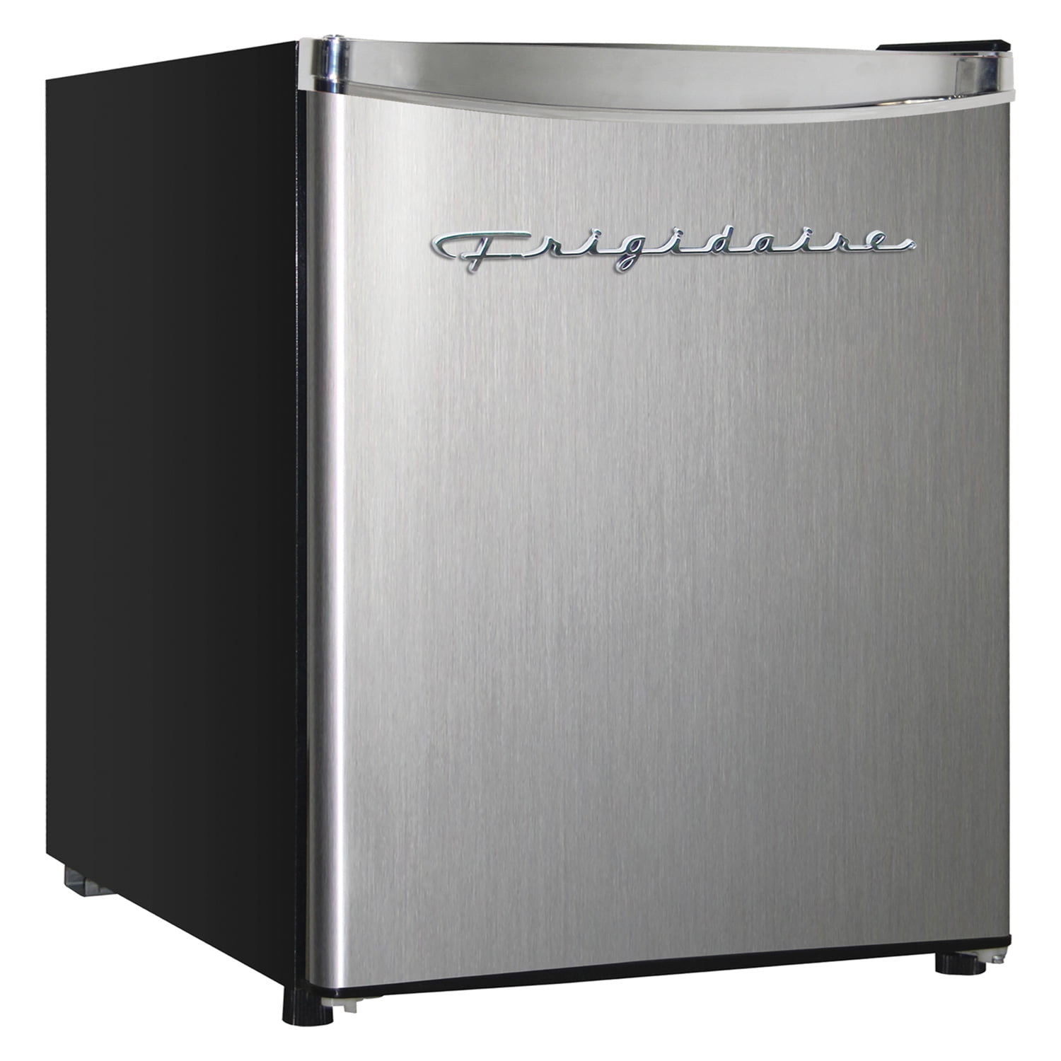 Frigidaire 1.6 Cu Ft Retro Compact Refrigerator, Platinum Mini Fridge with Chrome Trim for Bedroom, Dorm, Office, Apartment