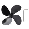 thumbnail image 1 of Stove Fan Blade 4 Blade Aluminum Alloy Fireplace Fan Blade Replacement for Stove Fan Accessories Black, 1 of 5