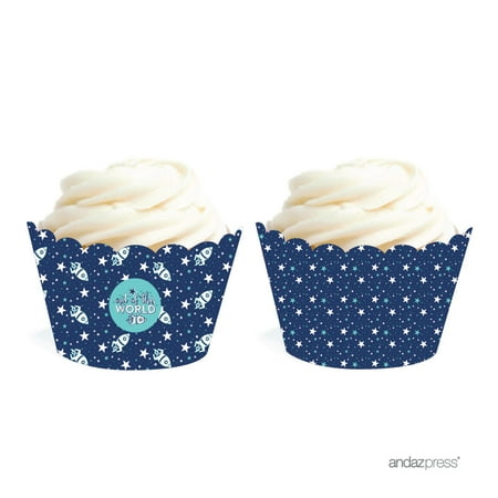 Space Galaxy Birthday Cupcake Wrappers, 20-Pack
