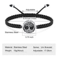 thumbnail image 2 of Adjustable Braided Cord Bracelet  Stainless Steel Tree of Life Locket Funeral Urn Bracelet for Creamation Ashes Holder Memorial Jewelry for Women Men Gift, 2 of 6