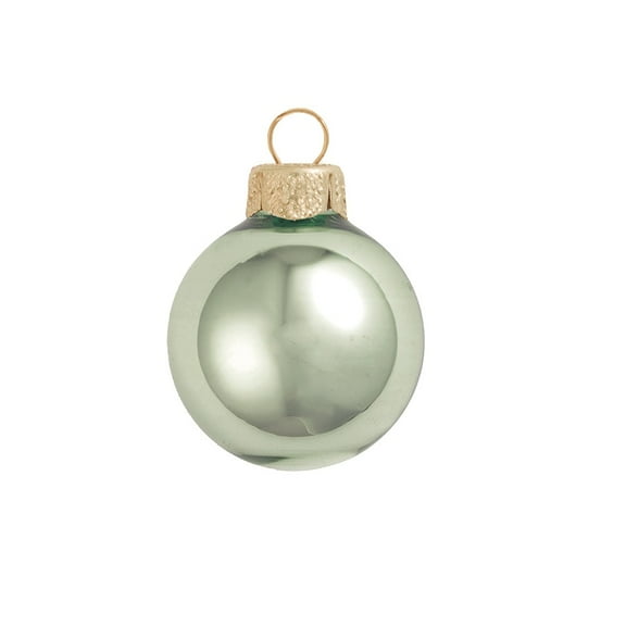 Whitehurst Petite Shiny Finish Glass Christmas Ball Ornaments - 1.25" (30mm) - Shale Green - 40ct