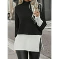 thumbnail image 3 of Black And White Color Block Turtleneck Sweater, 3 of 5