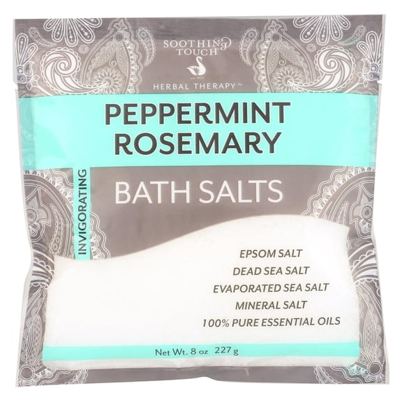Soothing Touch® Bath Salts - 8 oz Pouch, Peppermint Rosemary
