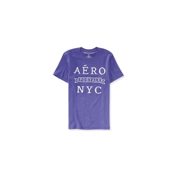 Camiseta adornada Aeropostale Hombre Logo NYC Azul XS
