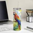 thumbnail image 4 of Macaw Parrot In Tree Bird Watercolor 20oz Insulated Water Bottle Skinny Tumbler Includes Straw, 4 of 7
