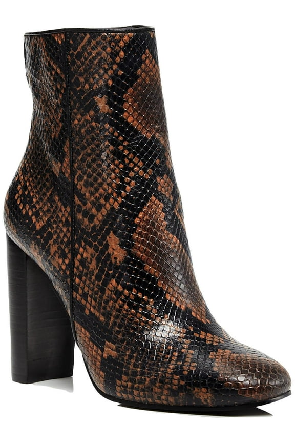 Womens Soren Leather Block Heel Ankle Boots Brown 8 Medium (B,M)