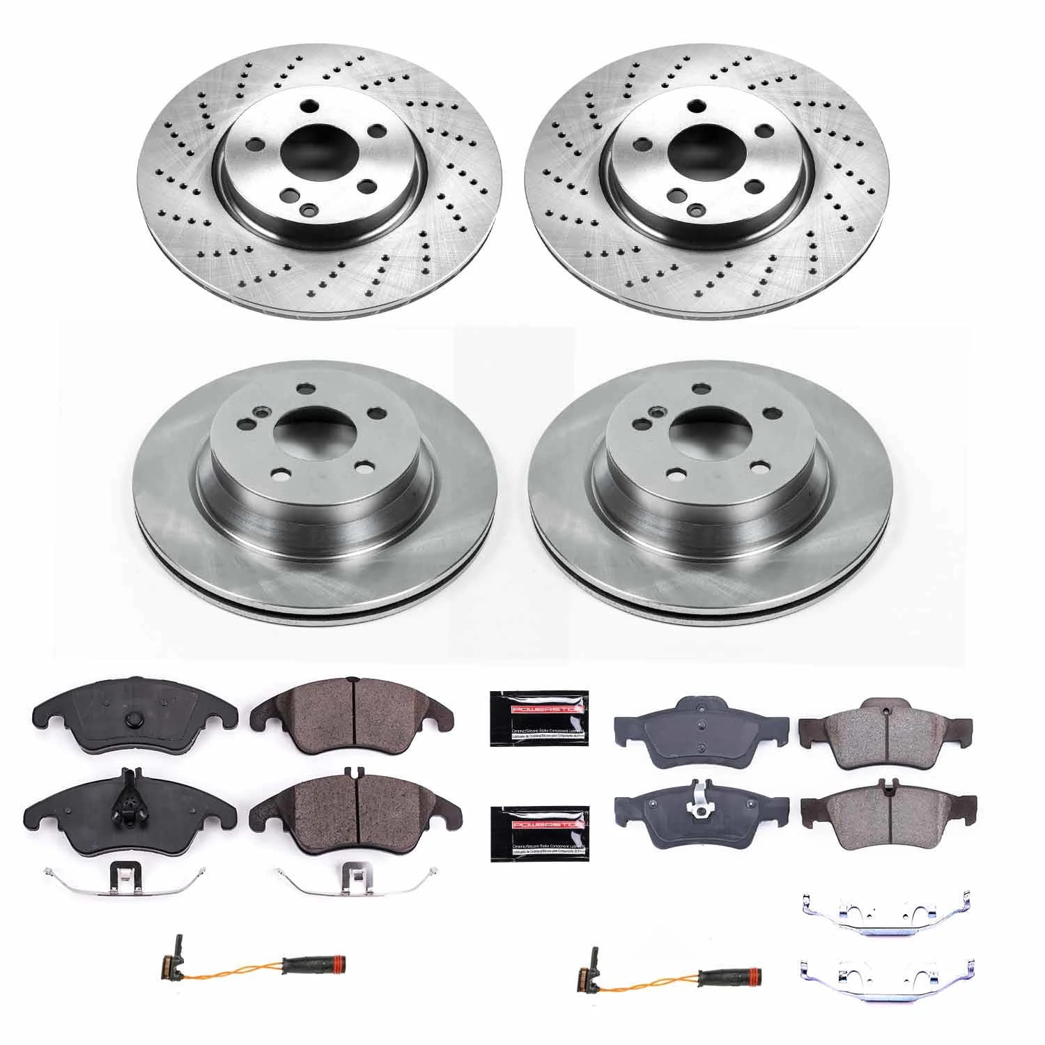 PowerStop Front and Rear Stock Replacement Brake Pad and Rotor Kit Fits: MERCEDES-BENZ Select Models KOE7830