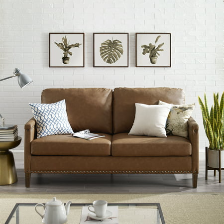 Apartment Upholstered Sofa with Nail Head Trim, Multiple