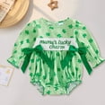 thumbnail image 2 of Staki Newborn Baby Girl Outfit Toddler Sweatshirt Romper Long Sleeve Onesie Infant Fall Clothes Saint Patrick Baby Kleidung(Green,18M), 2 of 6