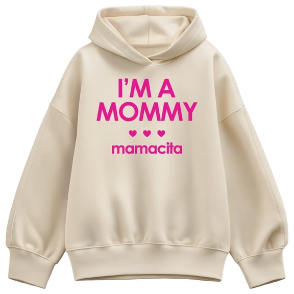 Instant Message - Mommy Mamacita Oversized Fleece Hoodie Sweatshirt