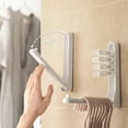 thumbnail image 3 of Foldable Wall Mounted Clothes Hanger, Small Retractable Cloth Drying Rack Space Saving Hanging Drying Rod for Laundry Dryer Room, 3 of 9