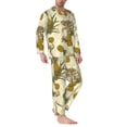 thumbnail image 2 of Xecao Monkeys and Pinealpples Print Pajamas Set Mens Pajamas Long Sleeve Loungewear Two-Piece Sleepwear Button-Down Pjs Set,2PJS-Medium, 2 of 7