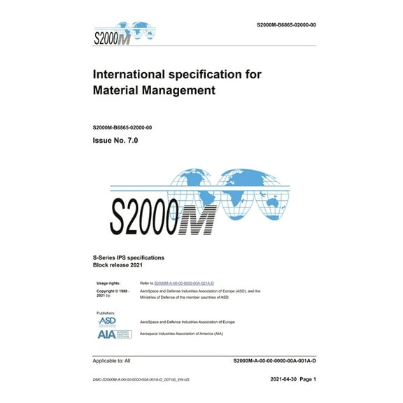 S2000M, International specification for Material Management, Issue 7.0: S-Series 2021 Block Release, (Hardcover)