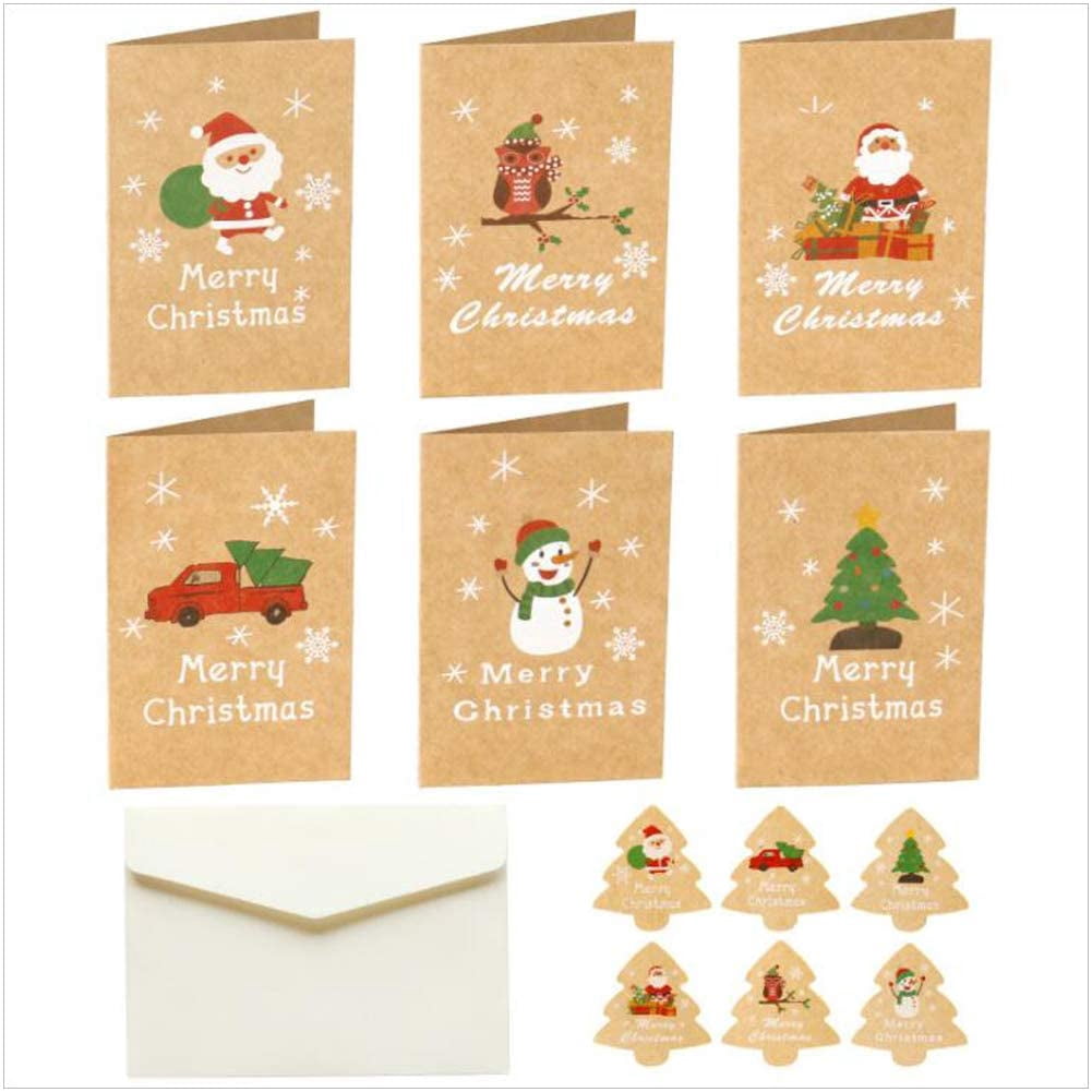 32 Pack DIY Christmas Cards With Envelopes & Stickers - Kids Christmas Craft Kit, Holiday Greeting Cards
