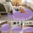 thumbnail image 5 of Purple Round Area Rug 7 FT, Non Slip Living Room Area Carpet, Modern Minimalist Silver Gradient Texture Art Washable Soft Circular Rug Non-Shedding Floor Carpet for Bedside Office Play Room Classroom, 5 of 9