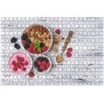 thumbnail image 1 of 1000 Pieces Puzzles Wooden Letter Area Design Top View Healthy Breakfast Oatmeal Fresh Raspberry Homemade Yogurt Puzzle Gifts For Adults Children Family Jigsaw Puzzle Improve Concentration, 1 of 6