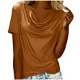 thumbnail image 1 of Dxzfnsa Womens T Shirt Summer Tops Short Sleeve Lightweight School Teachers Clothes 2026 Spring Beach Vacation Trendy Gold-M, 1 of 5