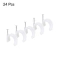 thumbnail image 3 of Unique Bargains 22mm Dia PE Clips de Câble Rond Blanc avec Clou en Acier 24 Pack, 3 of 5