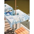 thumbnail image 2 of Outdoor Tablecloths with Umbrella Hole & Zipper, Blue Octopus Coastal 54x54 Inch Square Tablecloths, Summer Beach Nautical Ocean Coral Starfish Waterproof Table Cloth, Patio/Pool/Picnic Table Covers, 2 of 8