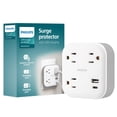 thumbnail image 1 of Extensor de sobretensión Philips SPP9393W/37 de 3 salidas con USB, 1 of 7