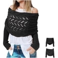 thumbnail image 2 of Dalrosia Scarf with Sleeves for Women, 2024 New Knitted Cable Wrap, Scarves with Sleeves Women, Lady Fashion Sleeve Wrap Scarf, 2 of 4
