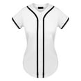 thumbnail image 2 of XIAONU Womens Blouses Button Front Slim Fit Athletic Shirt Utheisa Kong White Baseball Jersey T-Shirt baggy Size Cardigan Sport Shirts, 2 of 5