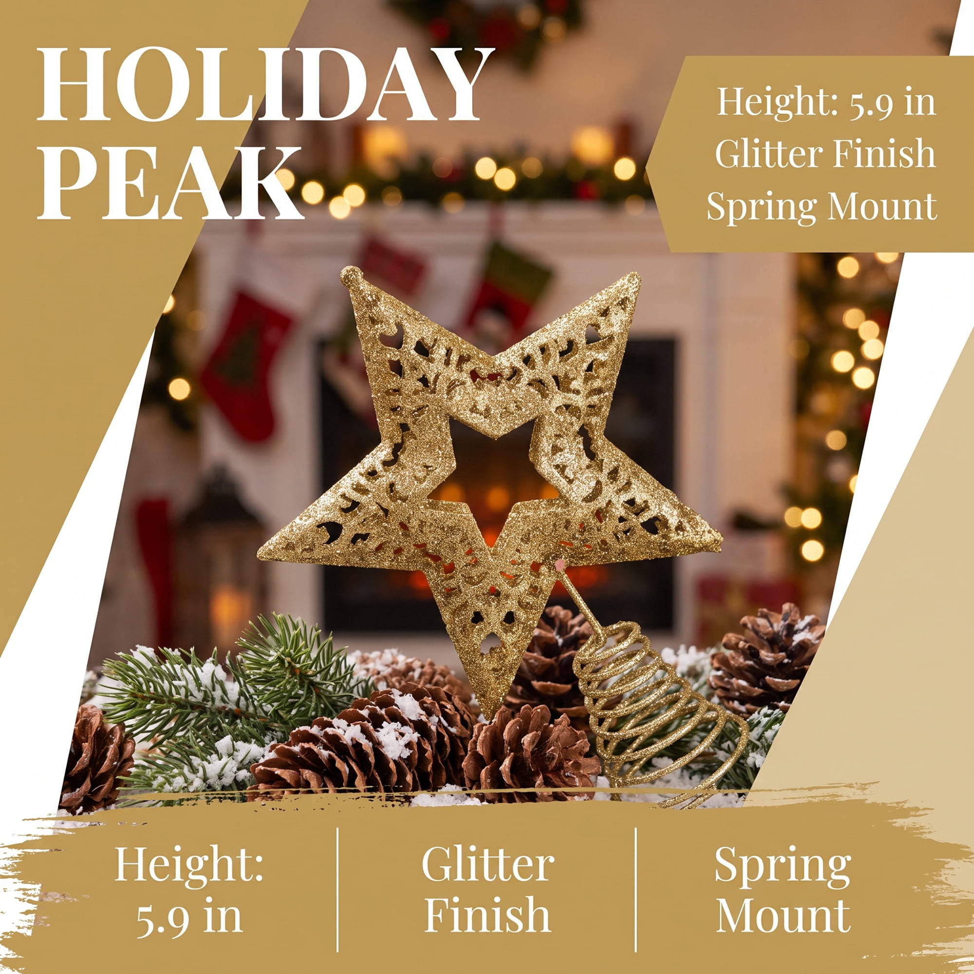 Unique Bargains Glittering Reindeer Herald Luxury Radiant Canopy Diadem Star 5.9"