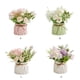 thumbnail image 4 of Bewildely Flores artificiales Ramo de boda Novia Maceta de cerámica falsa Cuerda de cáñamo Hermosa para la habitación de Navidad Adornos de para Flores artificiales Blanco/Con Maceta Verde Bewildely HA084133-02, 4 of 6