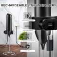 thumbnail image 3 of Espumador de leche recargable de mano, Espumador de café de mano recargable con soporte de carga integrado USB C, mezclador de bebidas eléctrico de mano, mini batidor eléctrico para café, Matcha y más, 3 of 6