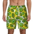 thumbnail image 3 of Uemuo Watercolor Kiwi Fruits Summer Pattern Mens Swim Trunks Quick Dry Board Shorts with Mesh Lining, Stretch Beach Shorts Quick Dry No-Chafing Board Shorts-3X-Large, 3 of 9