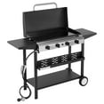 thumbnail image 1 of KFFKFF Gas Griddle, 4-Burner Flat Top Grill, 29 inch Grill Plate Propane Griddle with Wheels, Lid, 28000 BTU Outdoor Flat Top Grills, 1 of 9