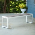 thumbnail image 4 of DuroGreen Park City 60" Dining Bench Made With All-Weather Tangent Sustainable Lumber, High End Outdoor Seating, No Maintenance Deck and Patio Furniture, Easy Assembly, US Made, White with Light Gray, 4 of 8