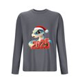 thumbnail image 2 of GuangCheng Mens Christmas Shirts Round Neck,Long Sleeve Tops,Printed,Pullover,Baggy,Bottom,Tees,Comfy Loose Piece,Gray,Size M, 2 of 3