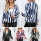 thumbnail image 5 of Chaqueta casual de manga larga con solapa con muescas y estampado de mujer CACAGOO Chaqueta de mujeres, 5 of 7