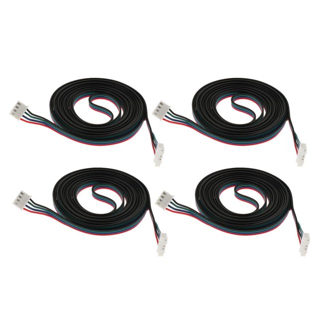 4 x cable de motor paso a paso, cable conector extendido NEMA 17 de 2 m de largo para máquinas CNC de impresora RepRap 3D (XH2.54) Soledad Cable de impresora 3D