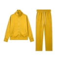 thumbnail image 5 of Men's 2 Piece Tracksuit Full Zip Stand Collar Jacket with Matching Long Pants Set Side Stripe Athletic Outfits, 5 of 8