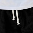 thumbnail image 4 of YNGKMEA Men's Casual Linen Shorts Elastic Waist Drawstring Shorts Soft Lightweight Breathable Summer Loose Pocket Athletic Shorts, 4 of 7