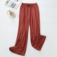 thumbnail image 4 of Defitshape Women's Pajama Bottoms Soft Lightweight Elastic Waist Sleep Pants Pj Straight Leg Solid Drawstring Vermillion X-Large, 4 of 4