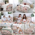 thumbnail image 6 of Pink Flowers Bedding 3 Piece Duvet Cover Set California King, Spring Farmhouse Floral Leaves Vintage Soft Microfiber Comforter Cover with Zipper Closure & Pillowcases, FadeResistant Quilt Cover, 6 of 9