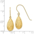 thumbnail image 3 of 14K Yellow Gold Puff Teardrop Earrings (27 X 8) Made In Indonesia tl501, 3 of 5