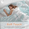 thumbnail image 4 of 3 Piece Teal Green Coastal Turtle Duvet Cover Set California King,Microfiber Comforter/Quilt Cover with Corner Ties and 2 Pillowcases,Ocean Coral Nautical All Season Soft Bedding with Zipper Closure, 4 of 8