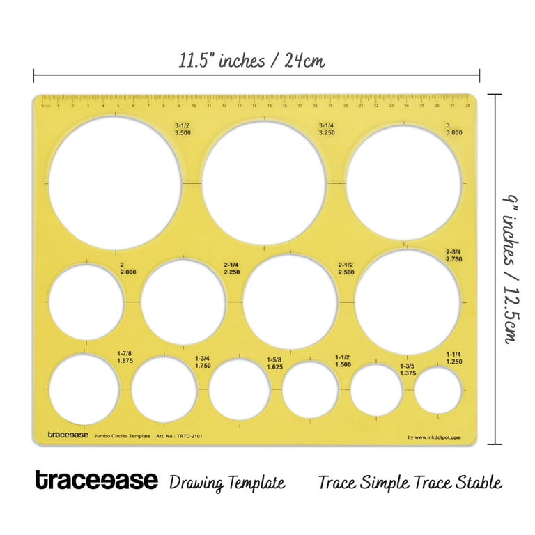 Traceease Geometric Drafting Jumbo Circle Template Drawing Stencil