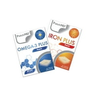 PatchMD - Restore Patch Combo Pack - Iron Plus Topical Patch & Omega-3 Topical Patch - 30 Day Supply - 60 Patches in Total